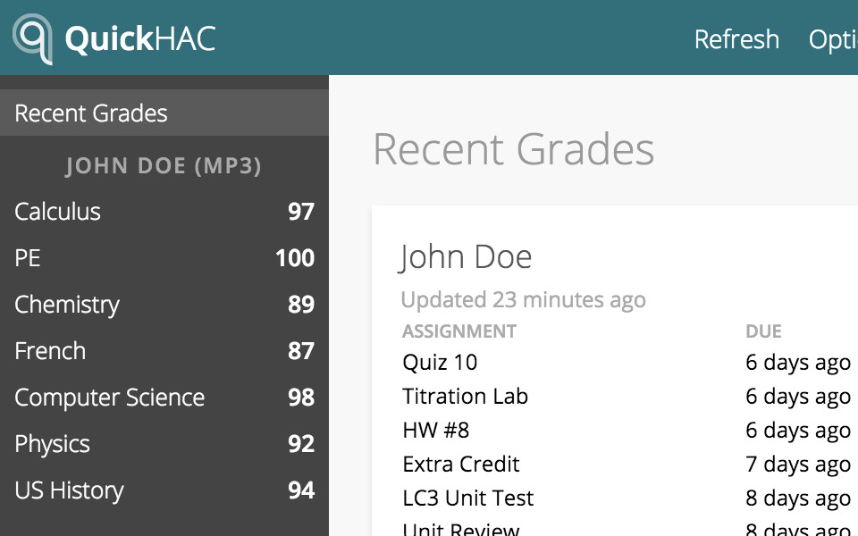 screenshot of QuickHAC